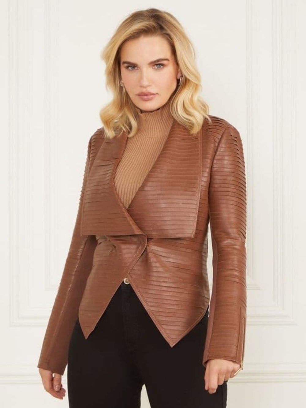 Marciano Shayna Drape Leather Jacket size 36